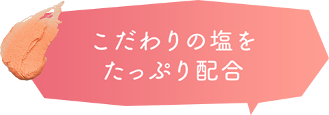 こだわりの塩をたっぷり配合