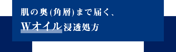 肌の奥（角層）まで届く、Ｗオイル浸透処方