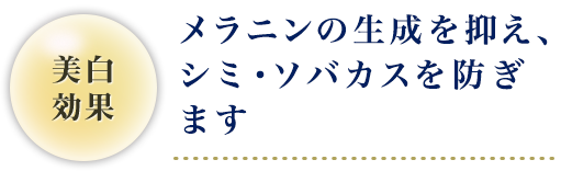 メラニンの生成を抑え、シミ・ソバカスを防ぎます