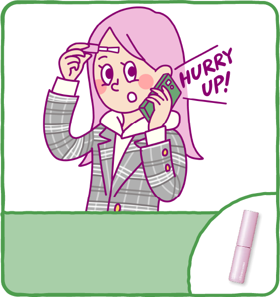 打ち合わせ前 即席プロ前髪