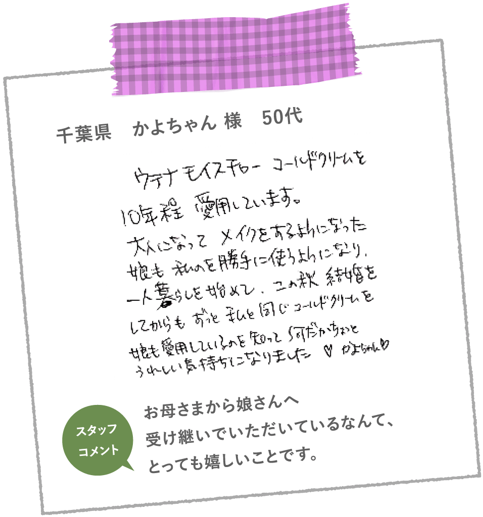 千葉県　かよちゃん 様　50代