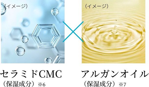 セラミドCMC（保湿成分）x アルガンオイル（保湿成分）
