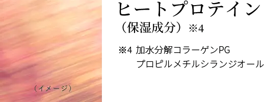 ヒートプロテイン（保湿成分）※4加水分解コラーゲンPGプロピルメチルシランジオール