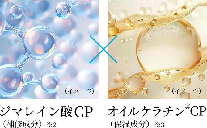 ジマレイン酸CP（補修成分）&オイルケラチン（保湿成分）