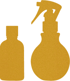ゆず油シリーズのヘアオイル・オイルミストの製品ボトルをイメージしたイラスト